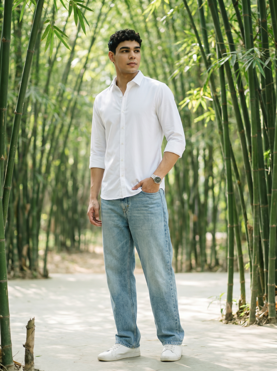 Stain - Free Bamboo Cotton White Shirt™