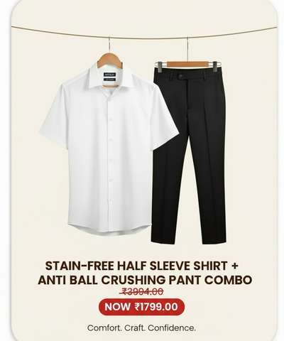 Stain-Free Shirt (Half Sleeve) + Anti-Ball Crushing Pant Combo