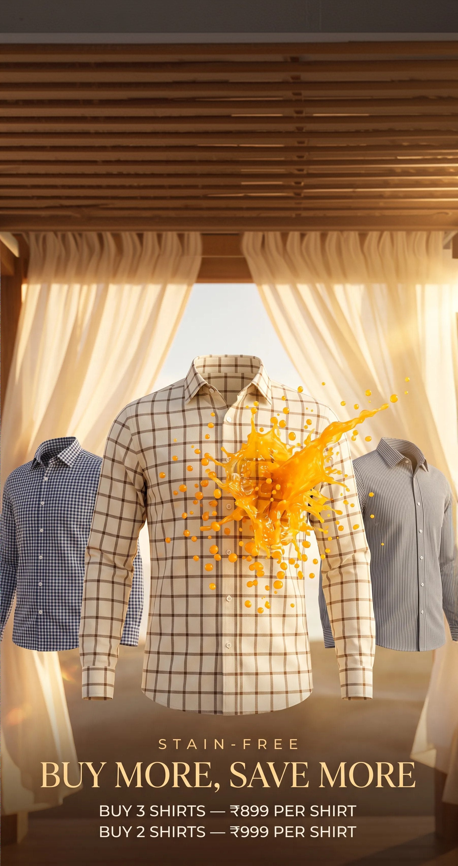 Buy more, save more — stain-free shirts