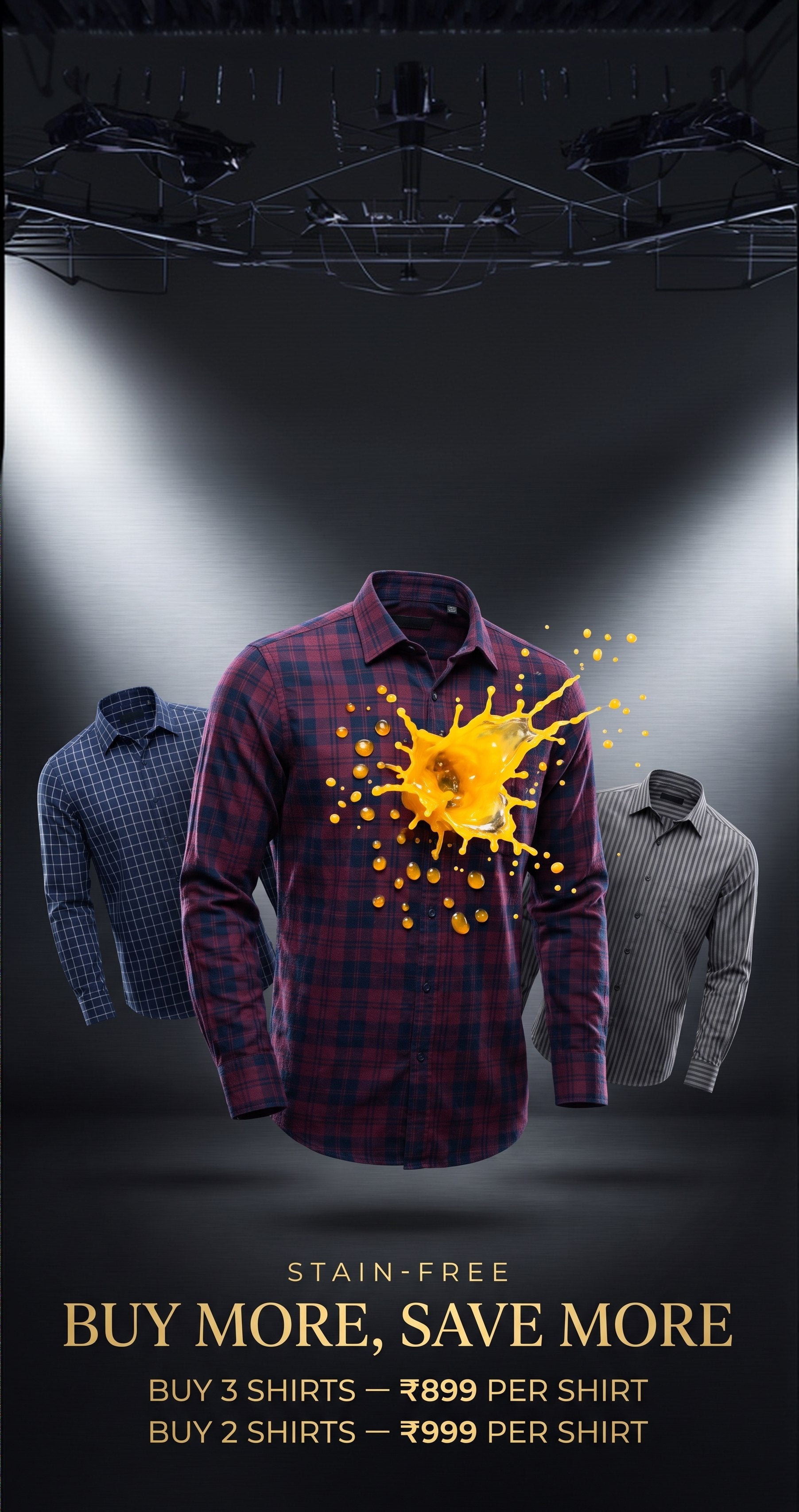Buy more, save more — stain-free shirts